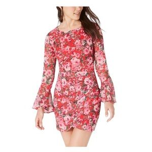 B.DARLIN floral long sleeve backless dress size 5/6 Juniors